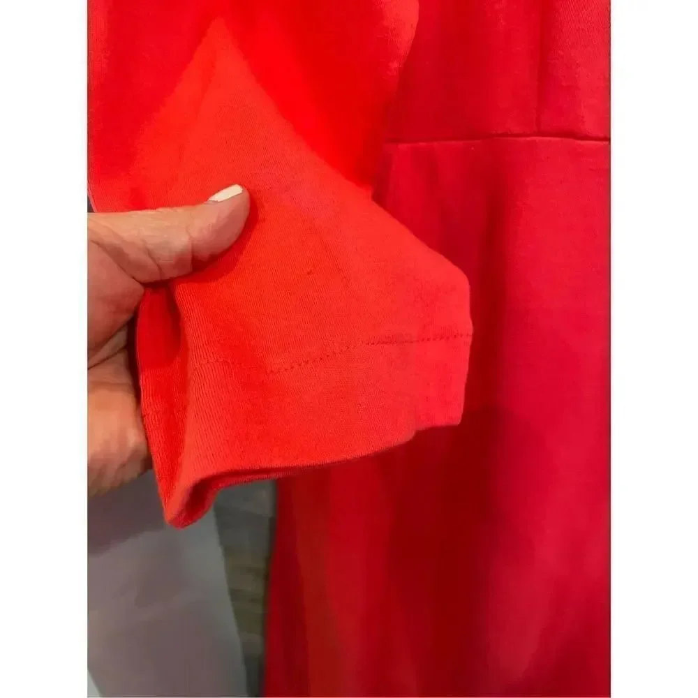 Jaclyn Smith NWT XL Coral spring casual tailored pullover 3/4 sleeve dress w/fro